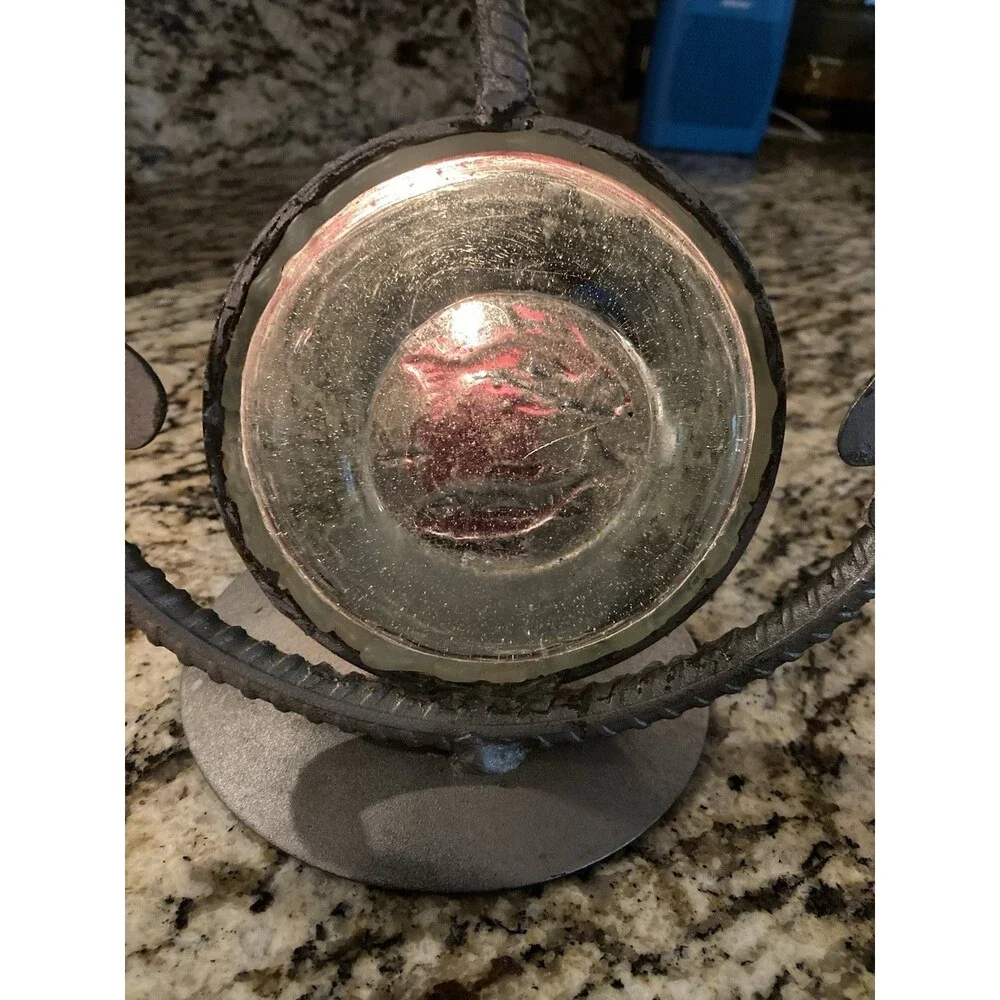 Nautical Candle Holder Beach Coastal Anchor Fish Seaside Rope Metal Cabincore